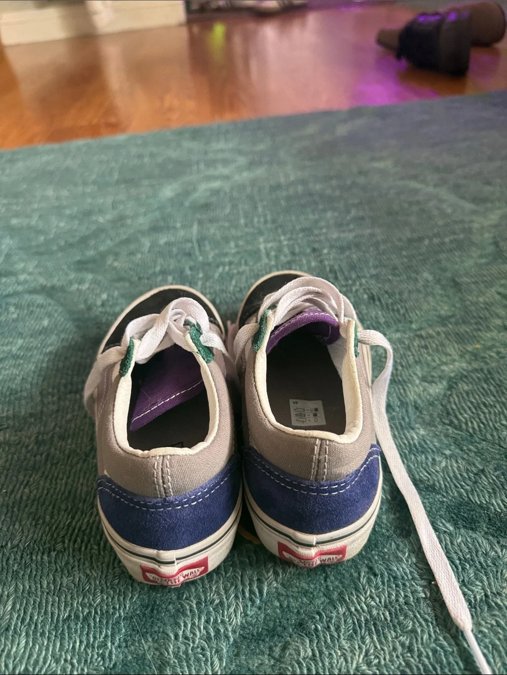 Vans Kids Low-Top Sneakers in Black, Purple & Green